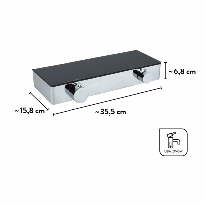 Baliv Thermostat-Duscharmatur DU-2071 Schwarzglas-Chrom 4 Baliv Thermostat-Duscharmatur DU-2071 Schwarzglas-Chrom – Bild 4