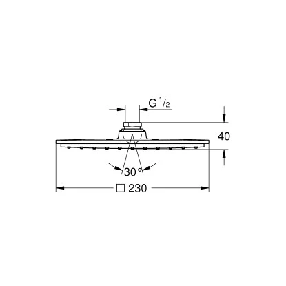 Grohe Kopfbrause Vitalio Rain Cube 230 Chrom 2 Grohe Kopfbrause Vitalio Rain Cube 230 Chrom – Bild 2