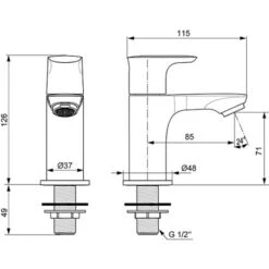 Ideal Standard Standventil Connect Air Chrom -Grohe Geschäft 188411 3049 4