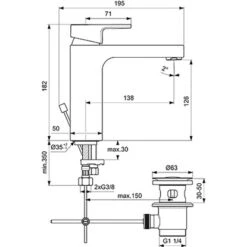 Ideal Standard Waschtischarmatur Edge Grande Chrom -Grohe Geschäft 188742 3049 5