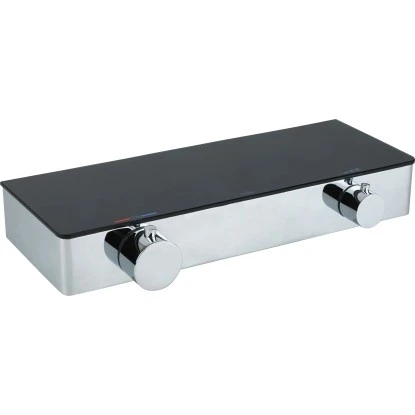 Baliv Thermostat-Duscharmatur DU-2071 Schwarzglas-Chrom 1 Baliv Thermostat-Duscharmatur DU-2071 Schwarzglas-Chrom