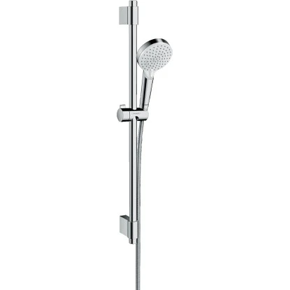 Hansgrohe Brauseset Vario Crometta Mit Brausestange 72 Cm Weiß/Chrom 1 Hansgrohe Brauseset Vario Crometta Mit Brausestange 72 Cm Weiß/Chrom