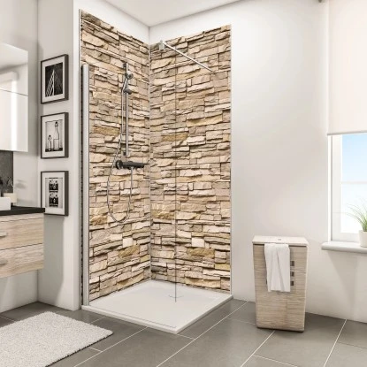 Schulte DecoDesign Duschrückwand Dekor Stein Verbl. Hell 255 X 100 Cm 3 Schulte DecoDesign Duschrückwand Dekor Stein Verbl. Hell 255 X 100 Cm – Bild 3