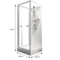 Schulte Komplettduschkabine Juist Mit Schiebetür Weiß 210x80x80 Cm -Grohe Geschäft 32020 2053 4060991009730 1 1