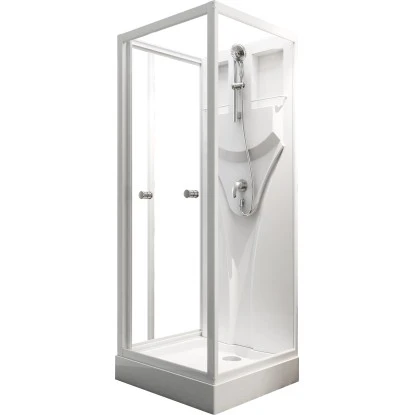 Schulte Komplettduschkabine Juist Mit Schiebetür Weiß 190x80x80 Cm 2 Schulte Komplettduschkabine Juist Mit Schiebetür Weiß 190x80x80 Cm – Bild 2