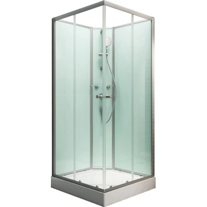 Schulte Komplettduschkabine Korfu II Alu-Natur Hellgrün 89x89x202 Cm 2 Schulte Komplettduschkabine Korfu II Alu-Natur Hellgrün 89x89x202 Cm – Bild 2