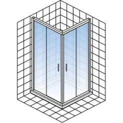 Schulte ExpressPlus Eckeinstieg 4-tlg. Kristall/Trend Chromoptik 90x90x185cm 9 Schulte ExpressPlus Eckeinstieg 4-tlg. Kristall/Trend Chromoptik 90x90x185cm -Grohe Geschäft 32020 2053 4060991038174 5