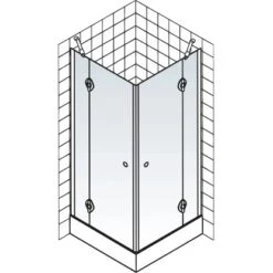 Schulte ExpressPlus Eckeinstieg 4-tlg. MasterClass Chromoptik 80x80x200cm -Grohe Geschäft 32020 2053 4060991038341 5