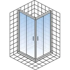 Schulte Eckeinstieg Kristall/Trend 80 Cm X 80 Cm X 185 Cm Echtglas Klar Hell -Grohe Geschäft 32020 2053 4060991051067 5