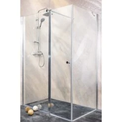 Sanotechnik Duschwand Grande Inkl. Drehtür 117x195 Cm Klarglas 13 Sanotechnik Duschwand Grande Inkl. Drehtür 117x195 Cm Klarglas -Grohe Geschäft 339 4633 BeispielEcklsung1