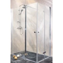 Sanotechnik Duschwand Grande Inkl. Drehtür 117x195 Cm Klarglas 14 Sanotechnik Duschwand Grande Inkl. Drehtür 117x195 Cm Klarglas -Grohe Geschäft 339 4633 BeispielEcklsung2