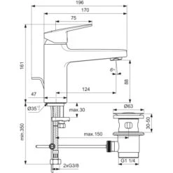 Ideal Standard Waschtischarmatur Ceraplan H90 Mit Ablaufgarnitur Schwarz Matt 9 Ideal Standard Waschtischarmatur Ceraplan H90 Mit Ablaufgarnitur Schwarz Matt -Grohe Geschäft 3800861116769 3049 VM 06