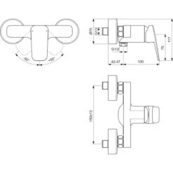 Ideal Standard Brausearmatur Aufputz Ceraplan Schwarz Matt -Grohe Geschäft 3800861116899 3049 VM 04