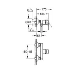 Grohe QuickFix Duscharmatur Start Loop Für Die Wandmontage -Grohe Geschäft 4005176555930 23354001 5