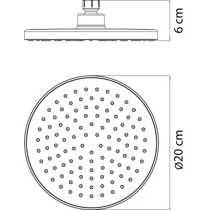 AquaSu Kopfbrause Viba Ø 20 Cm Chrom-Grau 2 AquaSu Kopfbrause Viba Ø 20 Cm Chrom-Grau – Bild 2