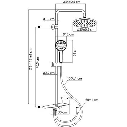 AquaSu Duschsystem Tima Mit 4 Strahlarten Rund Chrom 2 AquaSu Duschsystem Tima Mit 4 Strahlarten Rund Chrom – Bild 2