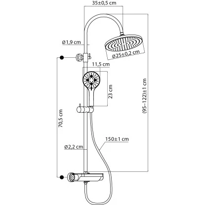 AquaSu Duschsystem Oblivio Mit Thermostat-Armatur 3 Strahlarten Chrom 2 AquaSu Duschsystem Oblivio Mit Thermostat-Armatur 3 Strahlarten Chrom – Bild 2