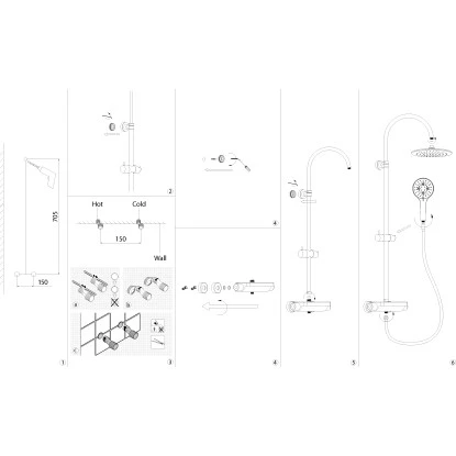 AquaSu Duschsystem Oblivio Mit Thermostat-Armatur 3 Strahlarten Chrom 3 AquaSu Duschsystem Oblivio Mit Thermostat-Armatur 3 Strahlarten Chrom – Bild 3
