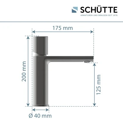 Schütte Waschtischarmatur New York Graphit Matt 6 Schütte Waschtischarmatur New York Graphit Matt – Bild 6