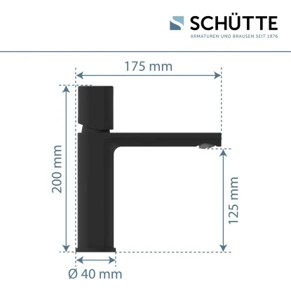 Schütte Waschtischarmatur New York Schwarz Matt 5 Schütte Waschtischarmatur New York Schwarz Matt – Bild 5