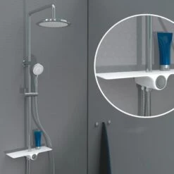 Schütte Überkopf-Brauseset Aquastar Umsteller Mittig Chrom-Weiß -Grohe Geschäft 4008431605005 2759 3