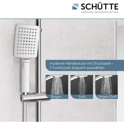 Schütte Duschsystem Mallorca Mit Kopfbrause Und Handbrause Ohne Armatur Chrom 6 Schütte Duschsystem Mallorca Mit Kopfbrause Und Handbrause Ohne Armatur Chrom – Bild 6