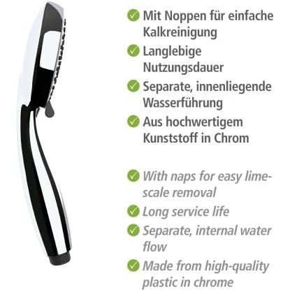 Wenko Duschkopf Basic Grau Kunststoff (ABS), 10 X 10 Cm Grau Chrom 6 Wenko Duschkopf Basic Grau Kunststoff (ABS), 10 X 10 Cm Grau Chrom – Bild 6