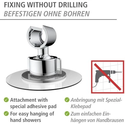 Wenko Duschkopfhalter 360° Befestigen Ohne Bohren Ø 8 X 7,5 Cm Chrom 4 Wenko Duschkopfhalter 360° Befestigen Ohne Bohren Ø 8 X 7,5 Cm Chrom – Bild 4