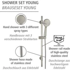 Wenko Brauseset Young 66 Cm Edelstahl 20 Wenko Brauseset Young 66 Cm Edelstahl -Grohe Geschäft 4008838404195 1068 AI 12