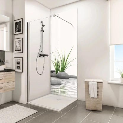 Schulte DecoDesign Duschrückwand "Zen Steine & Gras" 210 X 90 Cm 1 Schulte DecoDesign Duschrückwand "Zen Steine & Gras" 210 X 90 Cm