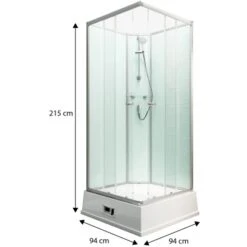 Schulte Komplettduschkabine Korfu II Mit Boiler Pumpe Alu-Natur Hellgrün -Grohe Geschäft 4060991009792 2053 3 1