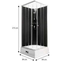 Schulte Komplettduschkabine Korfu II Mit Boiler Pumpe Alu-Natur Schwarz -Grohe Geschäft 4060991009808 2053 3 1