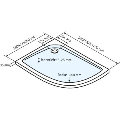 Schulte Duschwanne Rund Asymmetrisch Links 90 Cm X 120 Cm Alpinweiß 2 Schulte Duschwanne Rund Asymmetrisch Links 90 Cm X 120 Cm Alpinweiß – Bild 2