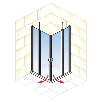 Schulte Sunny Eckeinstieg 4-tlg. Mit Drehtüren 80 X 80 X 180 Cm Weiß 4 Schulte Sunny Eckeinstieg 4-tlg. Mit Drehtüren 80 X 80 X 180 Cm Weiß – Bild 4