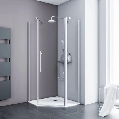 Schulte Fünfeckdusche Alexa Style 2.0 Alu-Natur Klar Glas Hell 192 Cm X 90 Cm 2 Schulte Fünfeckdusche Alexa Style 2.0 Alu-Natur Klar Glas Hell 192 Cm X 90 Cm – Bild 2