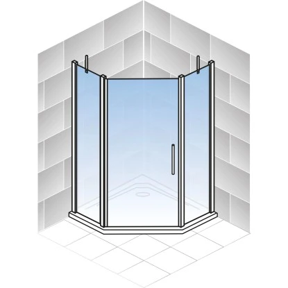 Schulte Fünfeckdusche Mit Drehtür Alexa Style 2.0 Chromoptik BxHxT 90x90x192 Cm 4 Schulte Fünfeckdusche Mit Drehtür Alexa Style 2.0 Chromoptik BxHxT 90x90x192 Cm – Bild 4