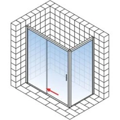 Schulte Schiebetür Festelement Li. U. Seitenwand MasterClass BxTxH 140x80x200 Cm -Grohe Geschäft 4060991029028 2053 04