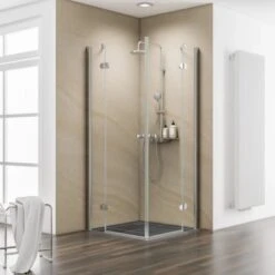 Schulte ExpressPlus Eckeinstieg 4-tlg. MasterClass Chromoptik 79,2-81,2x200cm