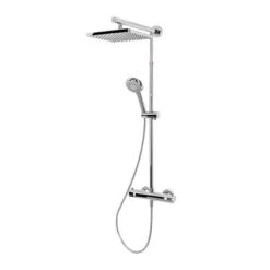 Schulte ExpressPlus Duschsystem Rain Mit Thermostat Verchromt Duschkopf Eckig