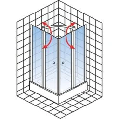 Schulte ExpressPlus Eckeinstieg Mit Drehfalttür Garant Chromoptik 200x80cm 17 Schulte ExpressPlus Eckeinstieg Mit Drehfalttür Garant Chromoptik 200x80cm -Grohe Geschäft 4060991055980 2053 5