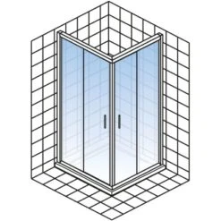 Schulte ExpressPlus Set Eckeinstieg Kristall/Trend Mit Duschwanne 185x80cm -Grohe Geschäft 4060991056970 2053 5