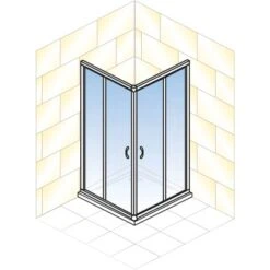 Schulte Eckeinstieg 4-teilig Sunny 80 Cm - 90 Cm X 180 Cm Silber -Grohe Geschäft 4060991057809 2053 5