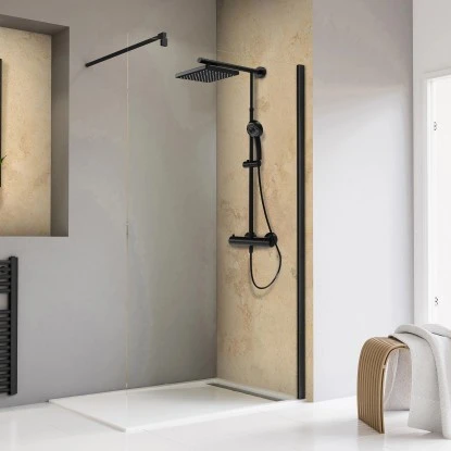 Schulte Walk In Frontteil Toura 200 Cm X 100 Cm Schwarz ESG Klar Hell 1 Schulte Walk In Frontteil Toura 200 Cm X 100 Cm Schwarz ESG Klar Hell