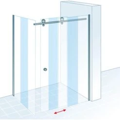 Schulte Schiebetür Toura Mit Seitenwand L 200 X 120 X 80 Cm Schwarz Klar Hell -Grohe Geschäft 4060991069932 2053 5