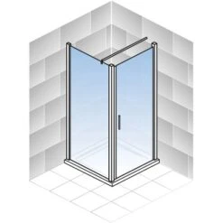 Schulte Drehtür Toura R + Seitenwand Pendelbar Schwarz 200 X 90 X 90 Cm Klar Hel -Grohe Geschäft 4060991070051 2053 5