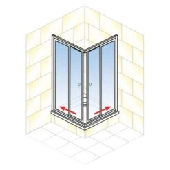 Schulte Eckeinstieg Mit Schiebetüren Sunny 180 Cm X 75-90 Cm Schwarz Klarglas -Grohe Geschäft 4060991070167 2053 AI 01