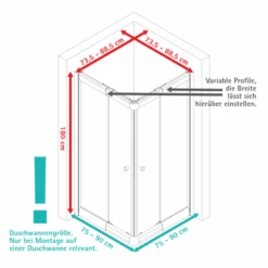 Schulte Eckeinstieg Mit Schiebetüren Sunny 180 Cm X 75-90 Cm Schwarz Klarglas -Grohe Geschäft 4060991070167 2053 VM 01 2