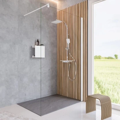 Schulte Walk In Frontteil Alexa Style 2.0 Mattweiß Klar Hell 200 Cm X 120 Cm 1 Schulte Walk In Frontteil Alexa Style 2.0 Mattweiß Klar Hell 200 Cm X 120 Cm