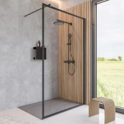 Schulte Walk In Frontteil Alexa Style 2.0 Dekor Frame Mattschwarz 200 X 100 Cm