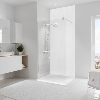 Schulte Duschrückwand DecoDesign Dekor Putzoptik-Weiß 255 Cm X 100 Cm 2 Schulte Duschrückwand DecoDesign Dekor Putzoptik-Weiß 255 Cm X 100 Cm – Bild 2